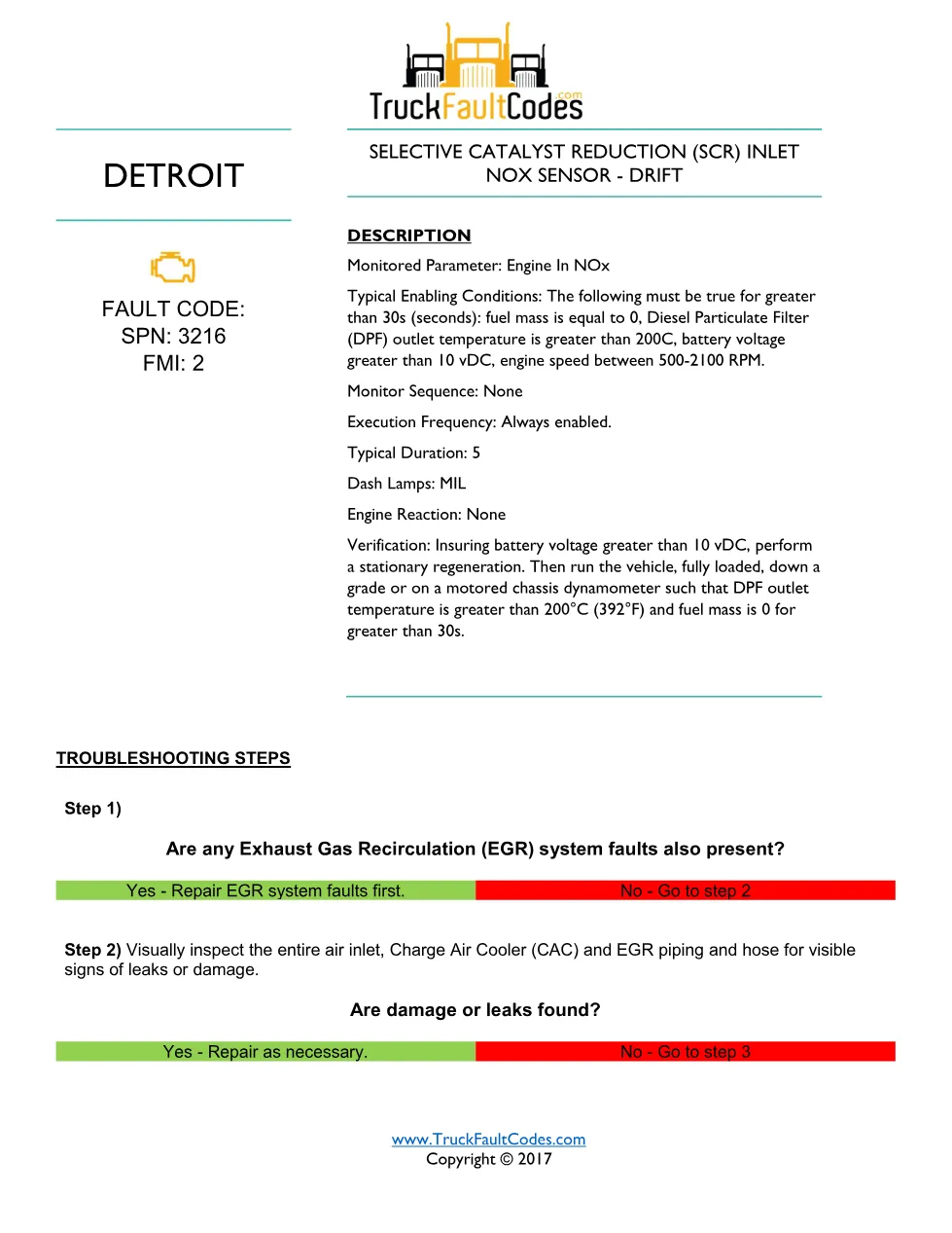 3216 FMI 2 EPA10 – Detroit DD Series SCR Inlet NOx Sensor – Drift - preview page 1 of 2