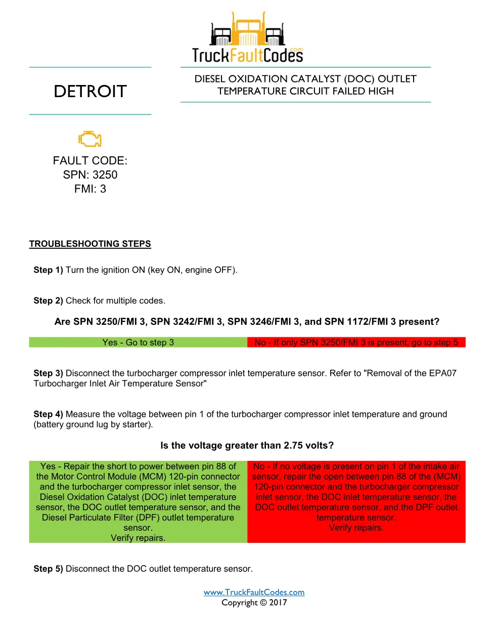 3250 FMI 3 EPA07 — Detroit DD Series DOC Outlet Temperature - preview page 1 of 2