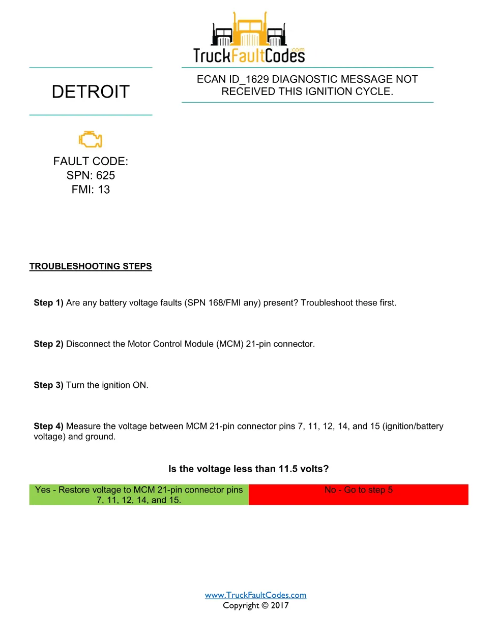 625 FMI 13 EPA10 – Detroit DD Series eCAN ID_1629 Diagnostic - preview page 1 of 3