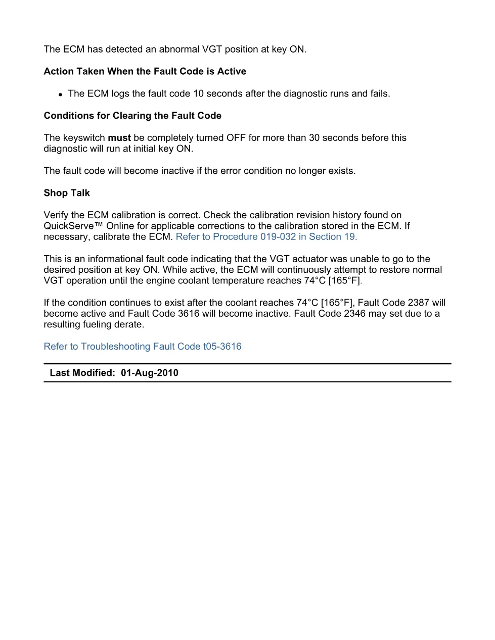actuator fault DTCs document — Fault Code 3616 — PDF, 2 - page 2 is available after signing in