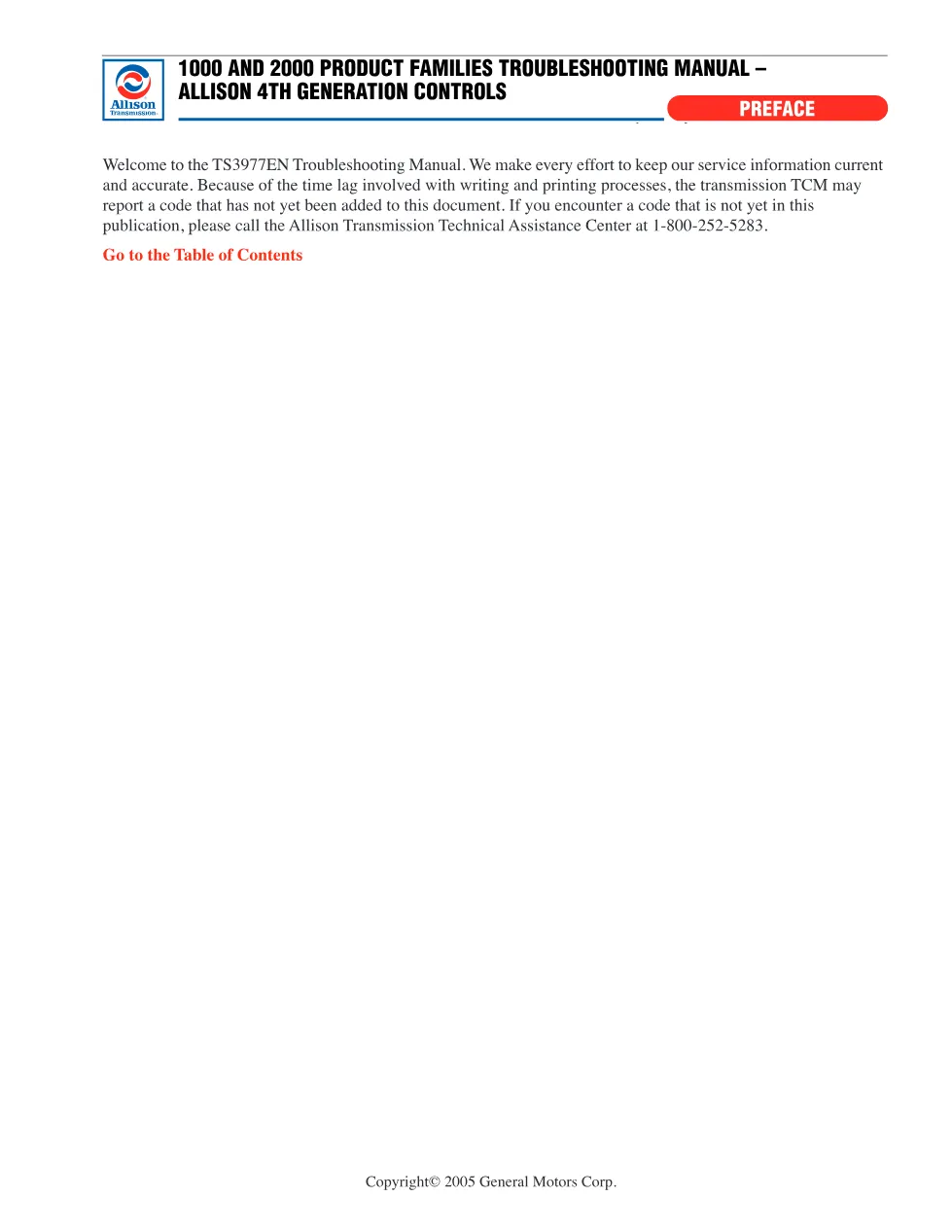 Allison 1000 2000 Troubleshooting Manual — TS3977EN — PDF, 603 - preview page 1 of 3