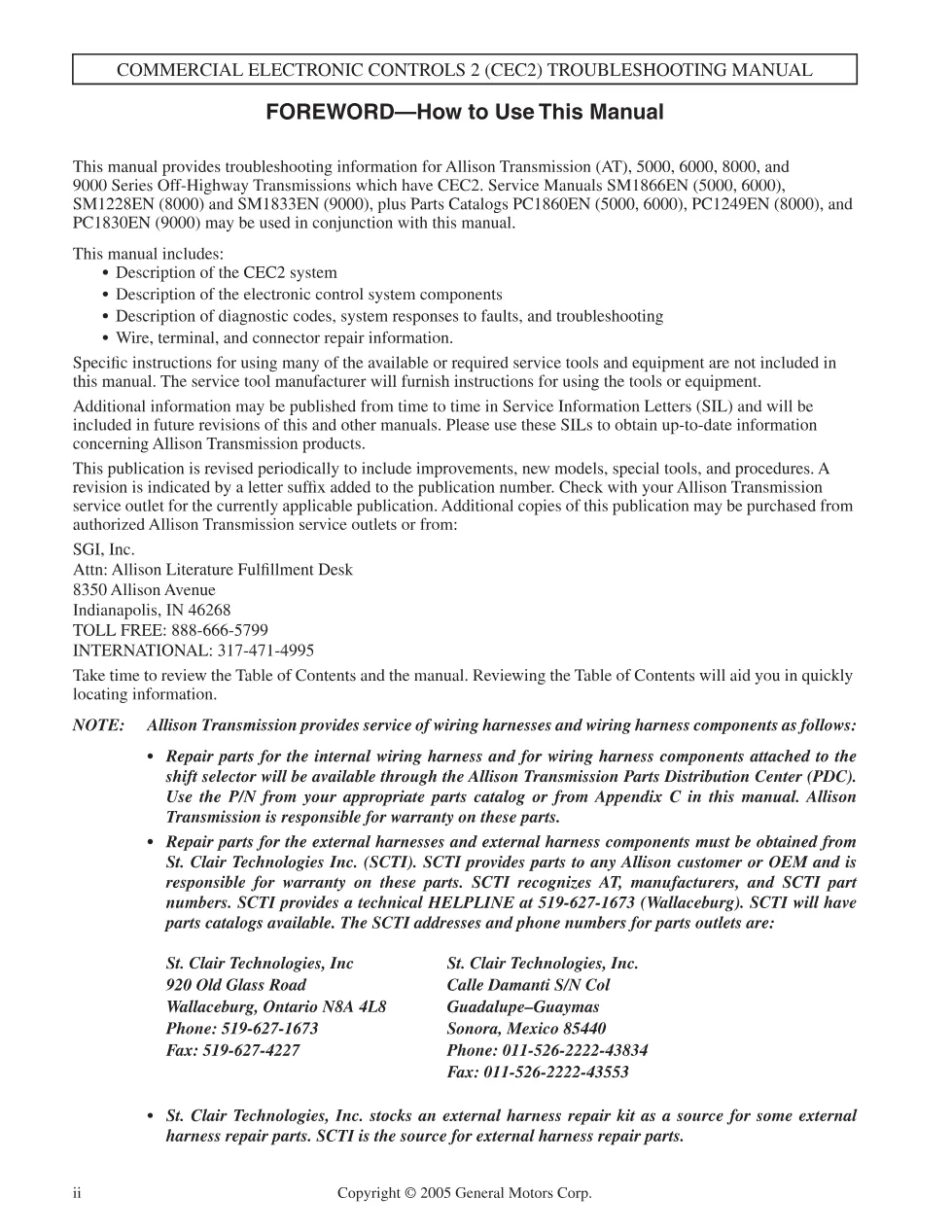 Allison CEC2 Troubleshooting Manual — TS3353EN — PDF, 243 Pages - page 3 is available after signing in