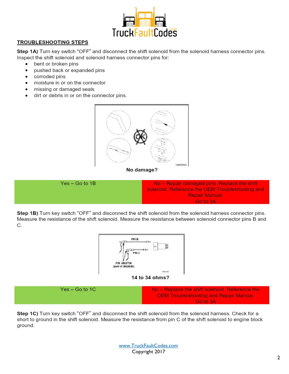 Autoshift high gear actuator — Cummins Fault Code 537 (S051, FMI - preview page 2 of 6