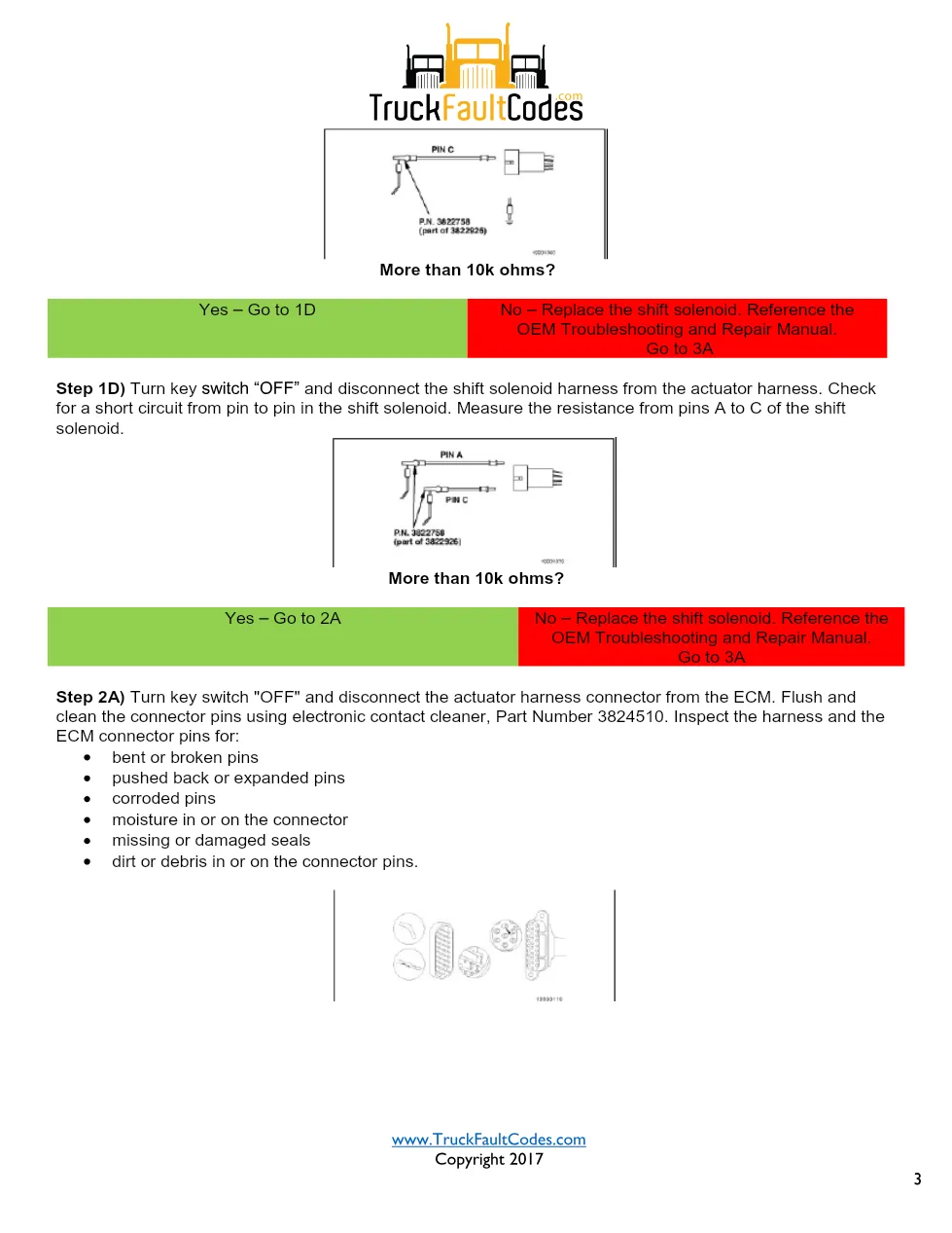 Autoshift high gear actuator — Cummins Fault Code 537 (S051, FMI - page 3 is available after signing in