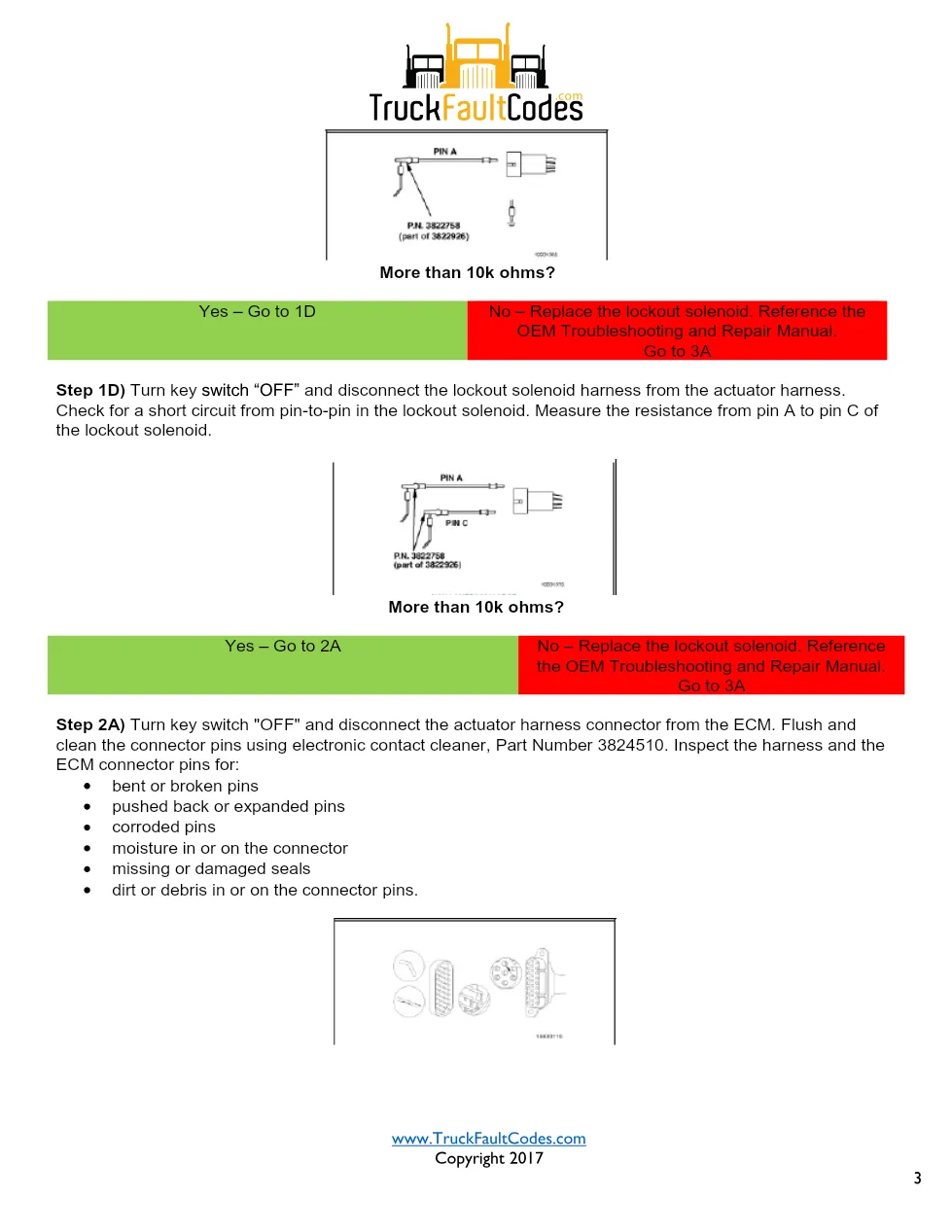 Autoshift low gear actuator — Cummins Fault Code 536 (S040, FMI - page 3 is available after signing in