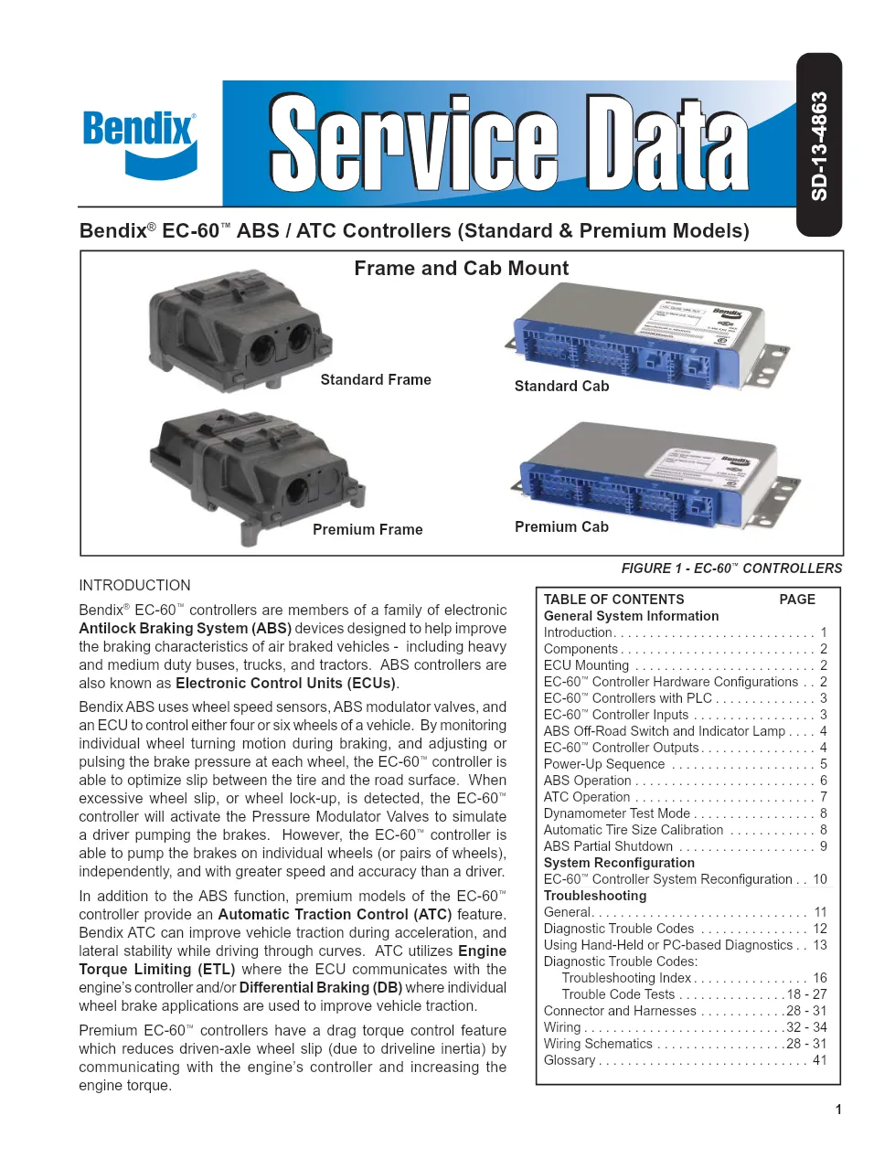 Bendix EC-60 ABS Service Manual — BW2428 — PDF, 44 Pages – Guide - preview page 1 of 3