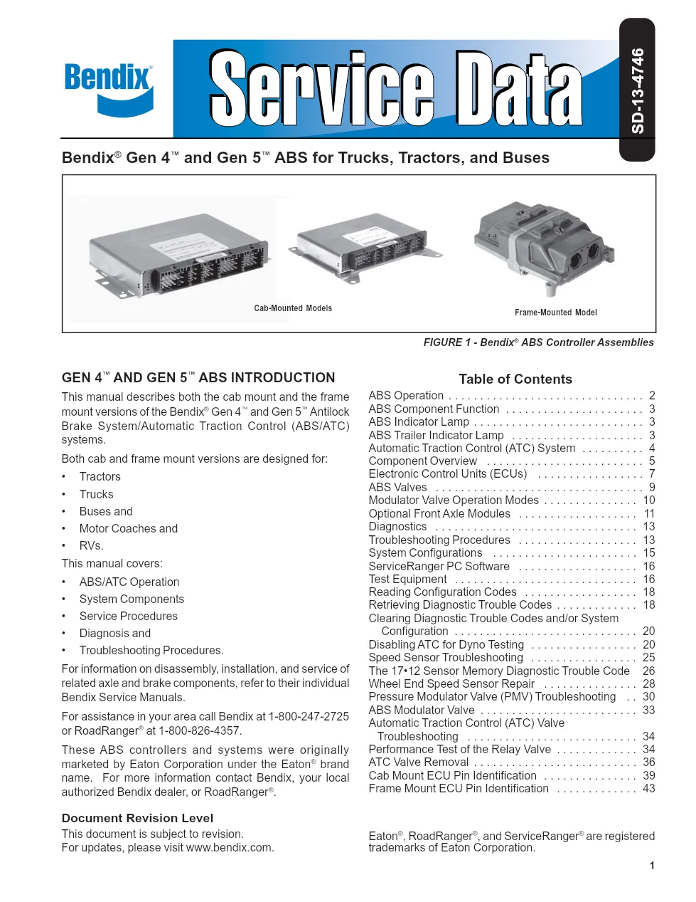 Bendix Gen 4 Gen 5 ABS — Service Data Manual SD-13-4746 — PDF, 48 - preview page 1 of 3