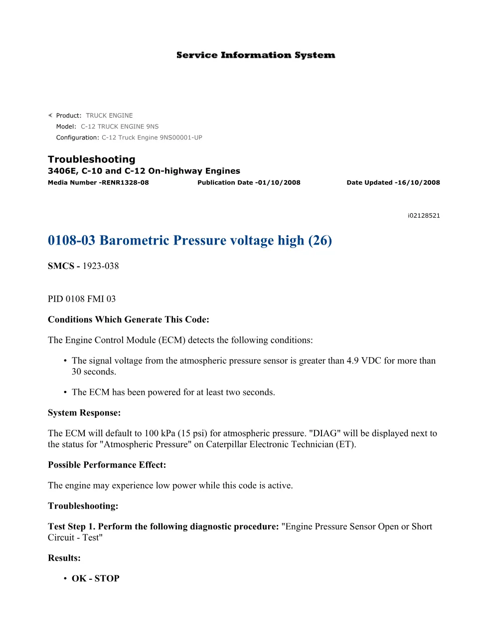 CAT 0108-03 Barometric Pressure Troubleshooting Guide – Official - page 1 is available after signing in