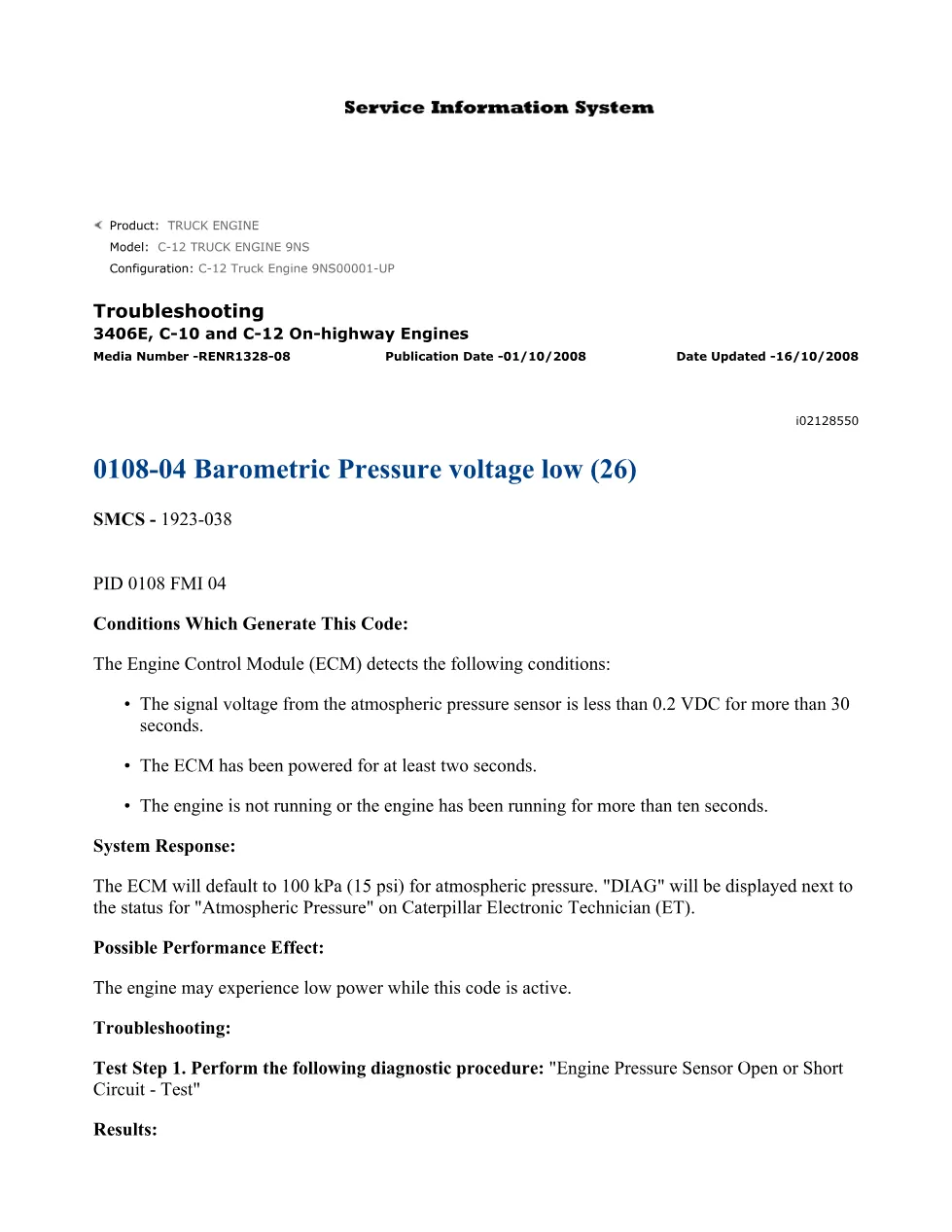 CAT 0108-04 Barometric Pressure Troubleshooting Guide – Official - preview page 1 of 2