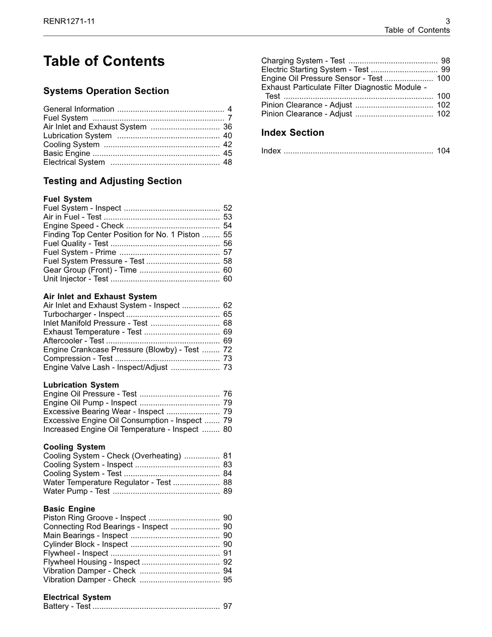 CAT 3126 Testing Adjusting — Systems Operation Manual RENR1271 - page 3 is available after signing in
