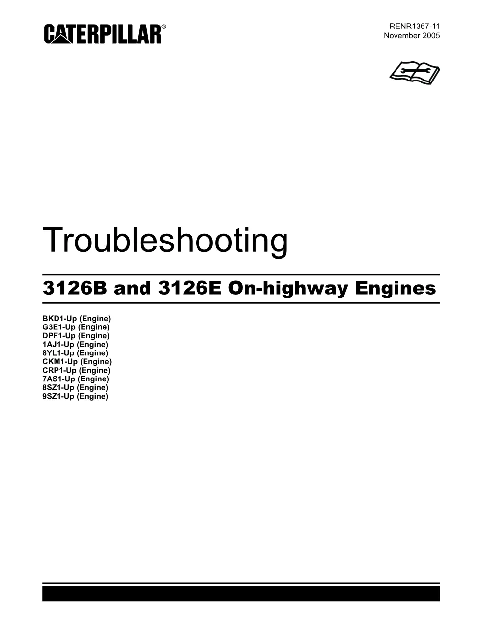 CAT 3126 Troubleshooting Manual — RENR1367 — PDF, 412 Pages - preview page 1 of 3