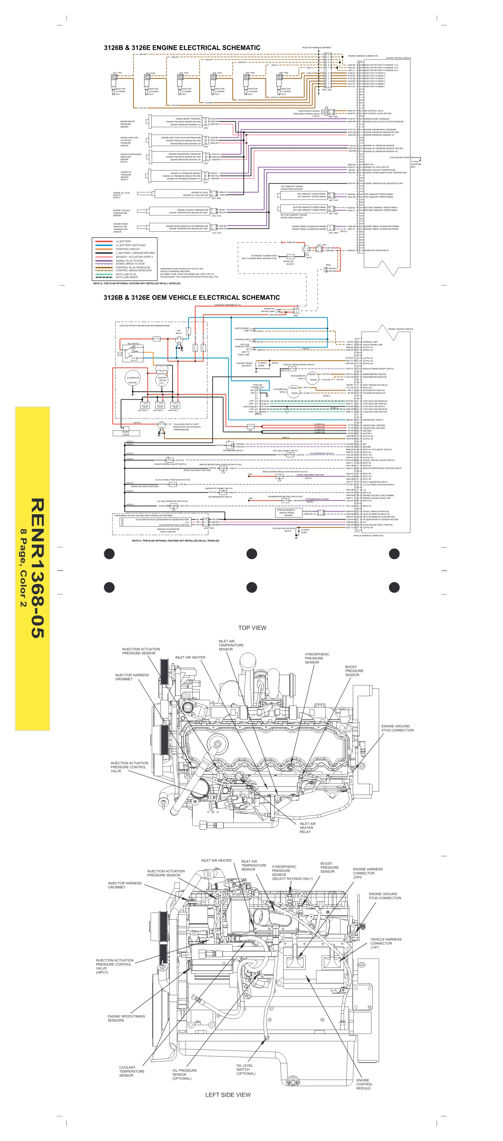 CAT 3126 Wiring Schematic — RENR1368 — PDF, 2 Pages – Official - page 2 is available after signing in