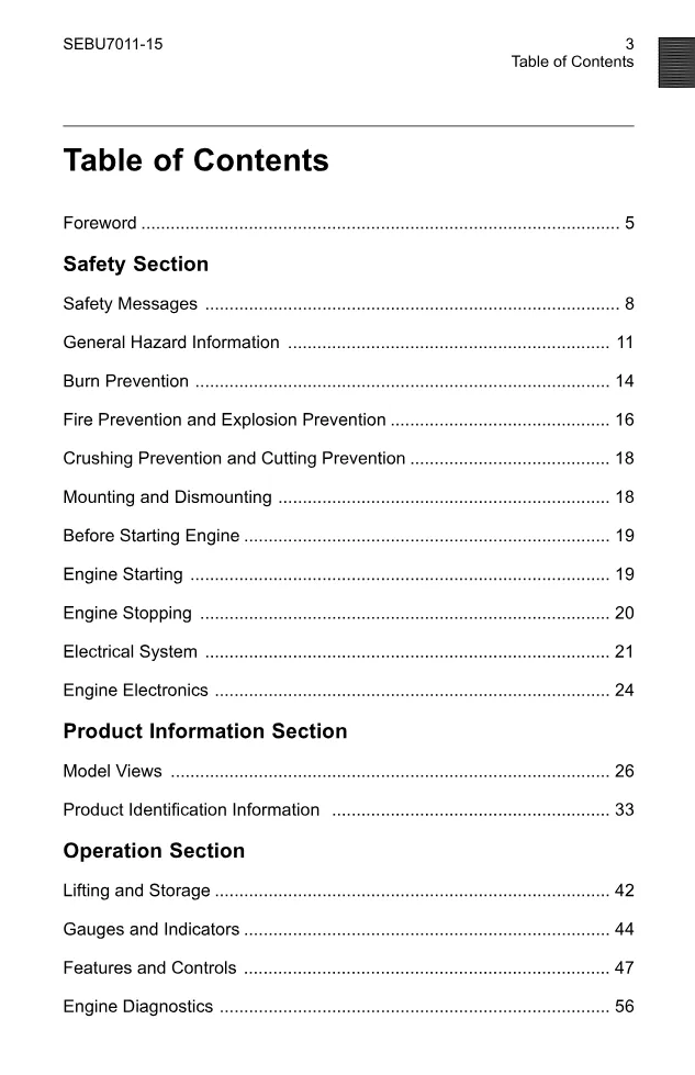 CAT 3126B 3126E Manual — Operation & Maintenance SEBU7011 — PDF, - page 3 is available after signing in