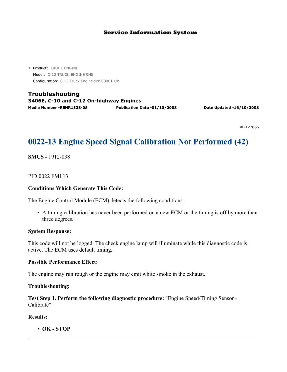 CAT 3406E Engine Speed — Troubleshooting Guide RENR1328-08 — PDF, - page 1 is available after signing in