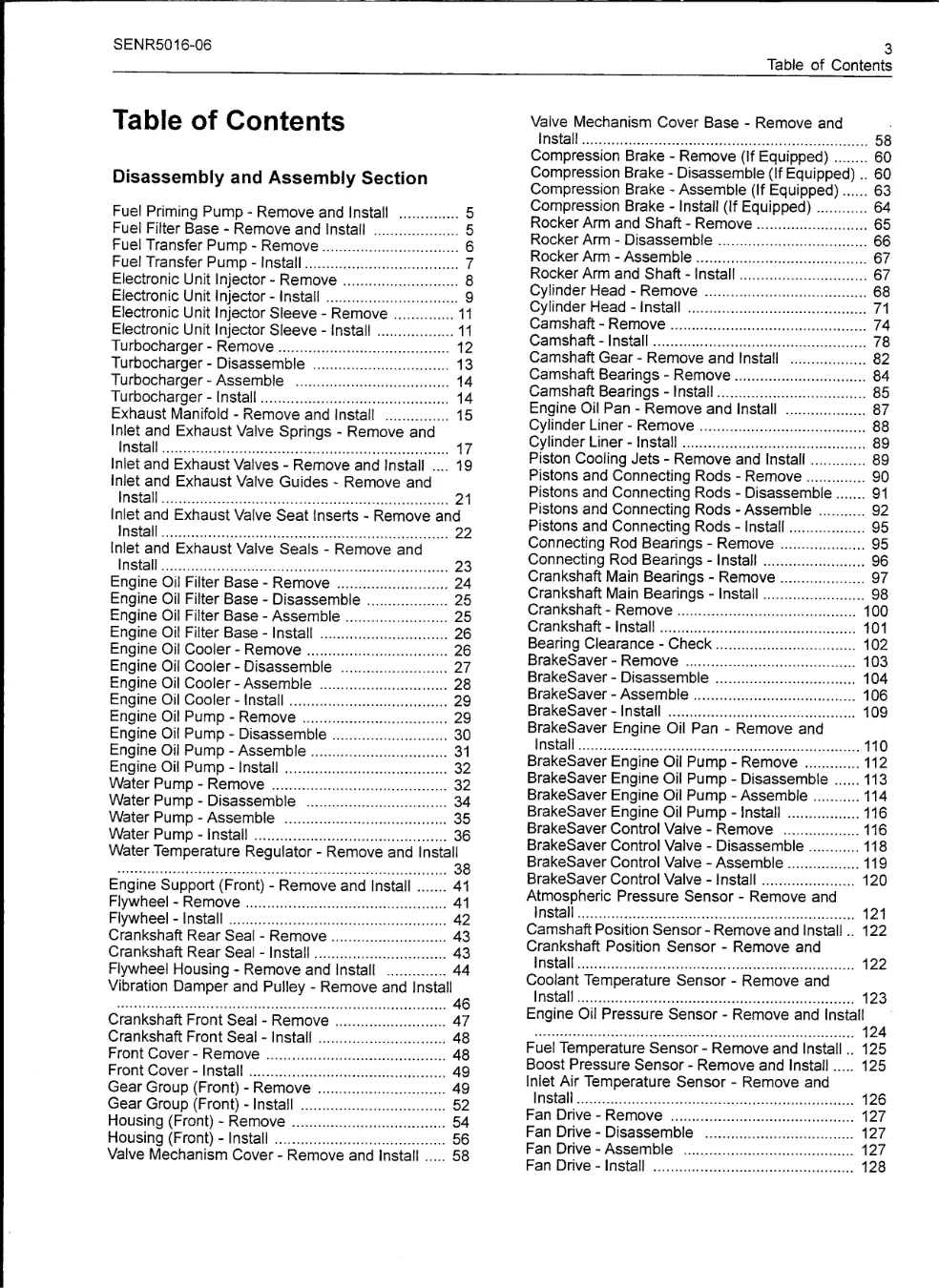 CAT 3406E Shop Manual — C-10 C-12 C-15 C-16 C-18 Engine Series - preview page 2 of 3