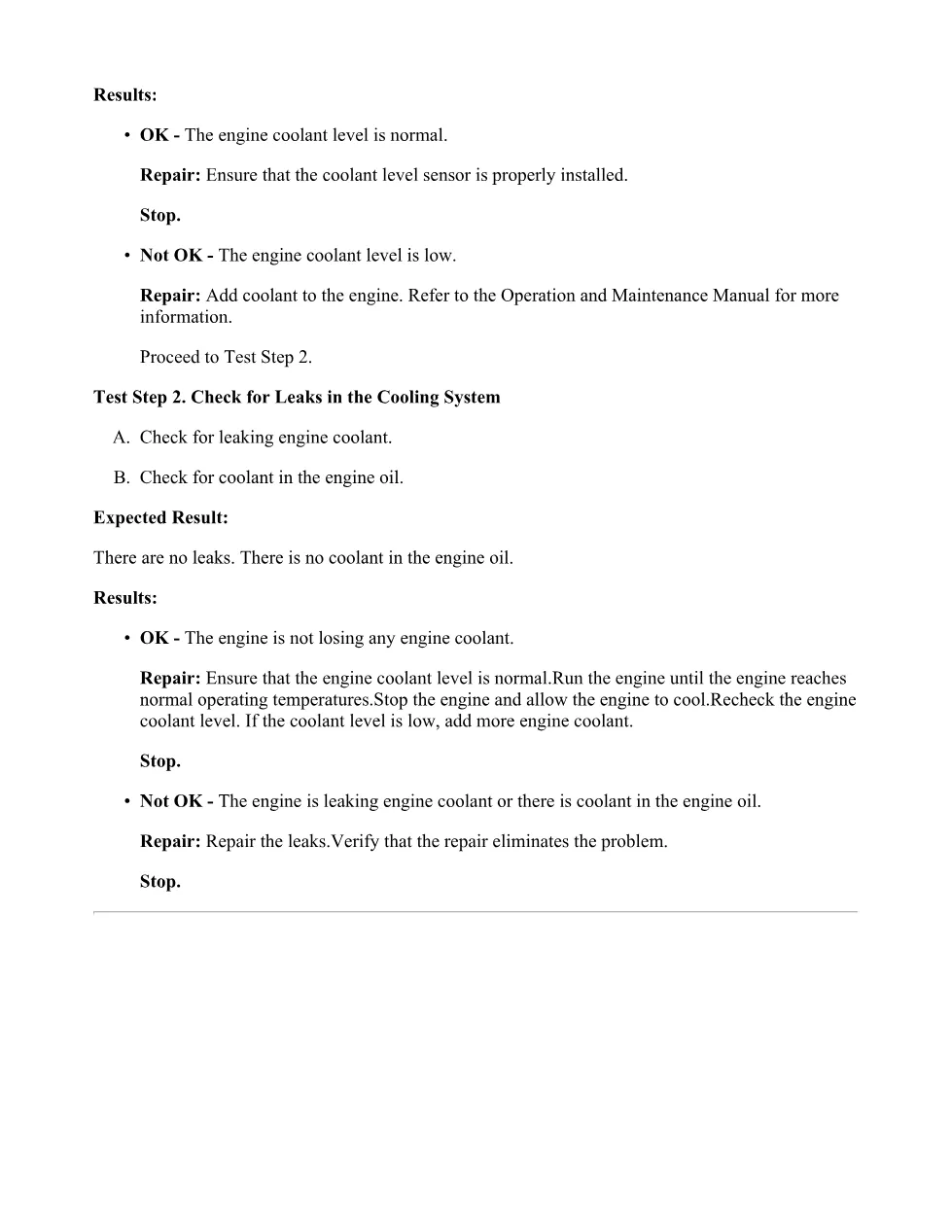 CAT C-12 Coolant Warning — Troubleshooting Guide 0111-01 - page 2 is available after signing in