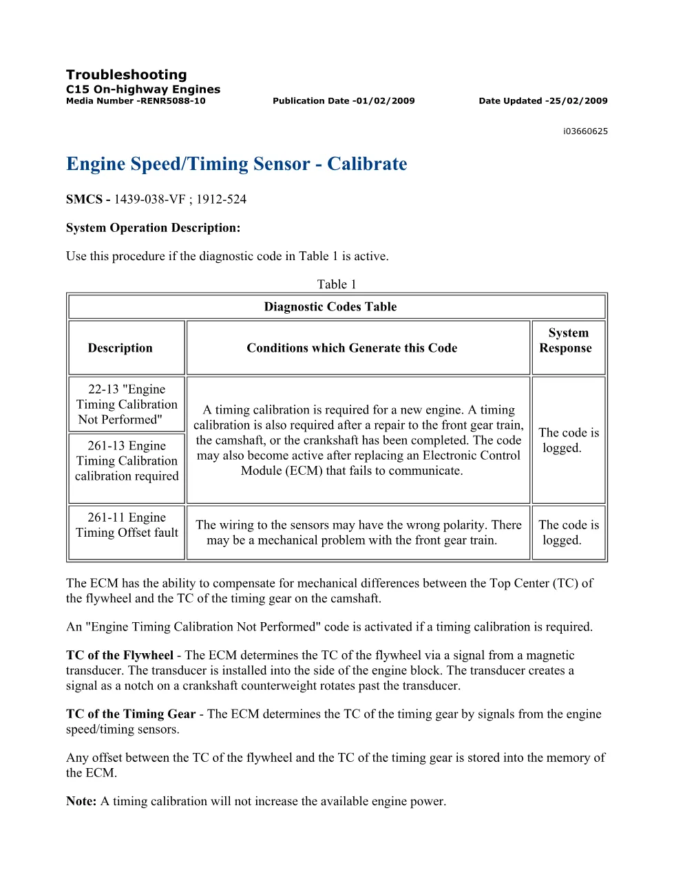 CAT C15 Timing Calibration Troubleshooting — RENR5088-10 — PDF, 9 - preview page 2 of 3