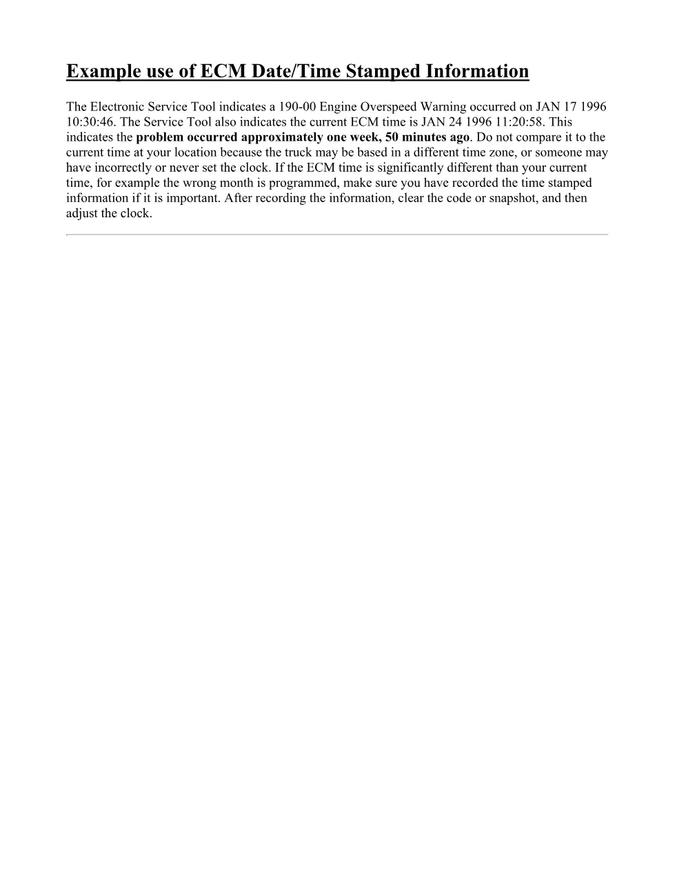 CAT ECM time stamp information guide — 3406E C-10 C-12 3176B - page 2 is available after signing in