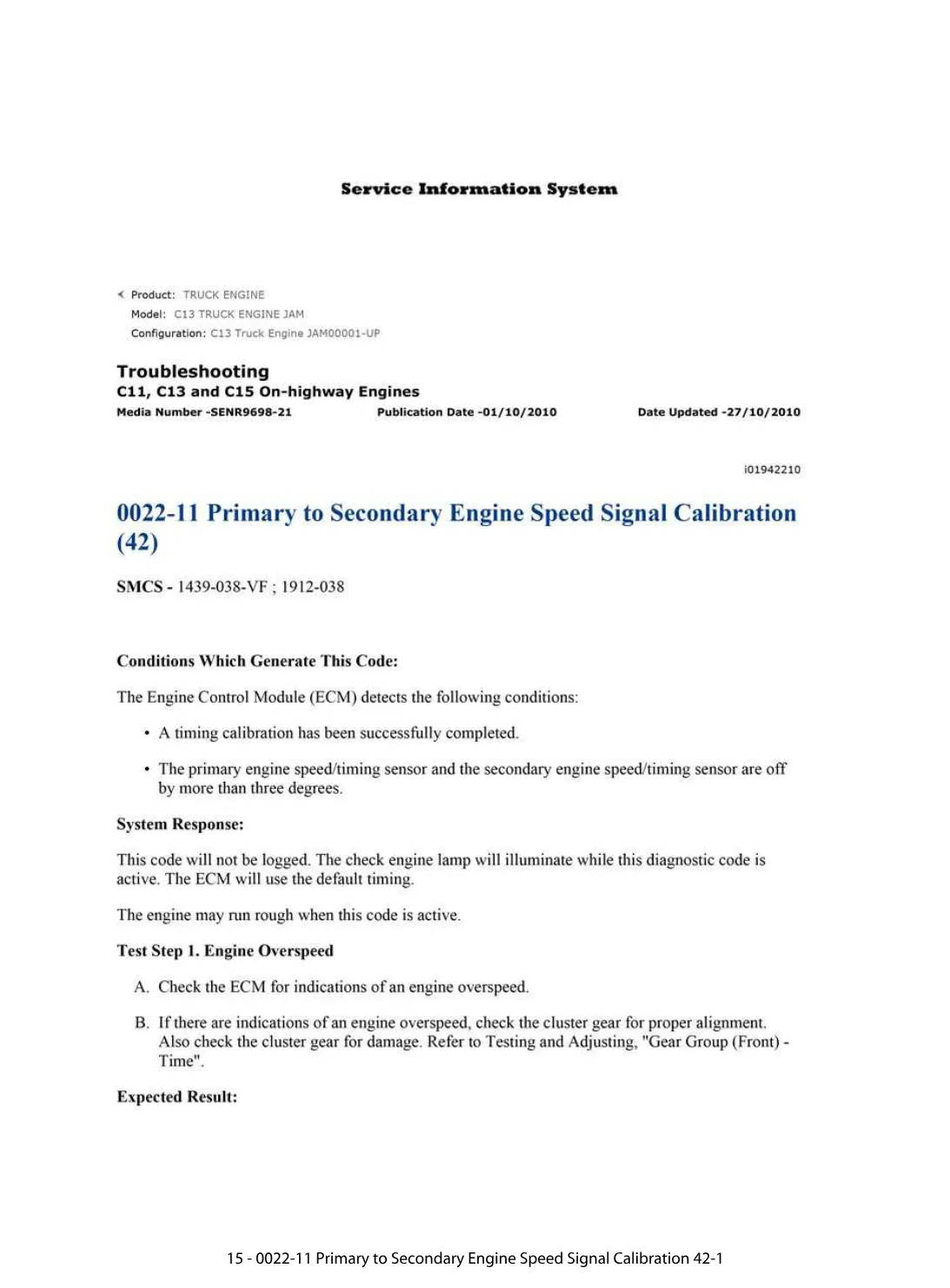 CAT Engine Speed Calibration — Service Document 0022-11 — PDF, 3 - preview page 1 of 3