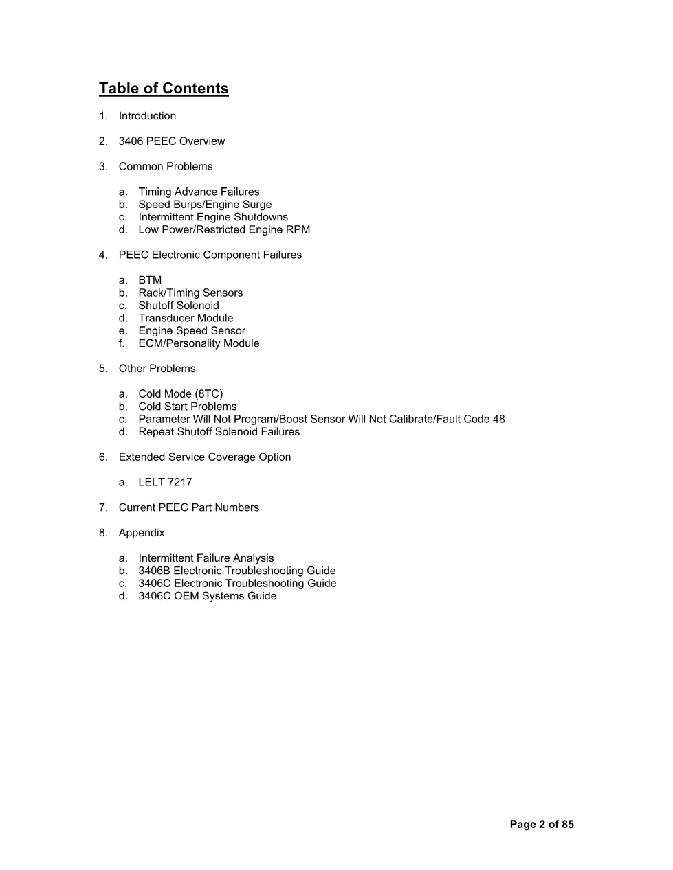 CAT PEEC Repair undefined document – CAT – 3406 B-C PEEC Repair - preview page 2 of 3