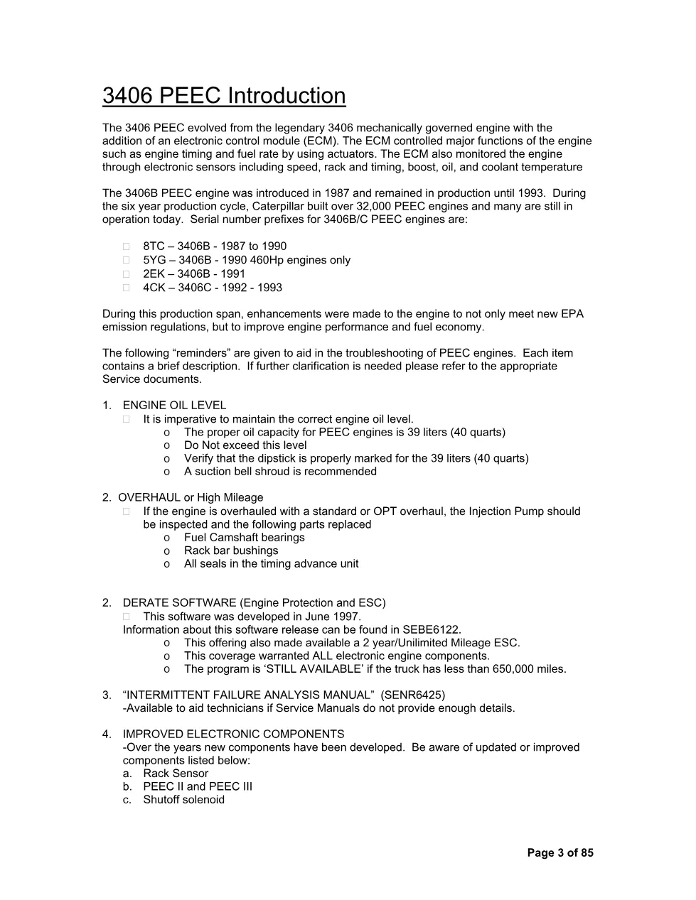 CAT PEEC Repair undefined document – CAT – 3406 B-C PEEC Repair - page 3 is available after signing in