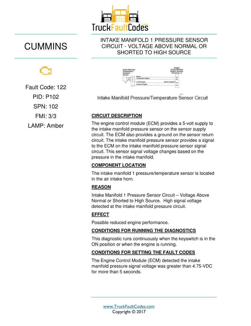 code 122 DTCs Troubleshooting Procedure — Intake – Guide - preview page 1 of 3