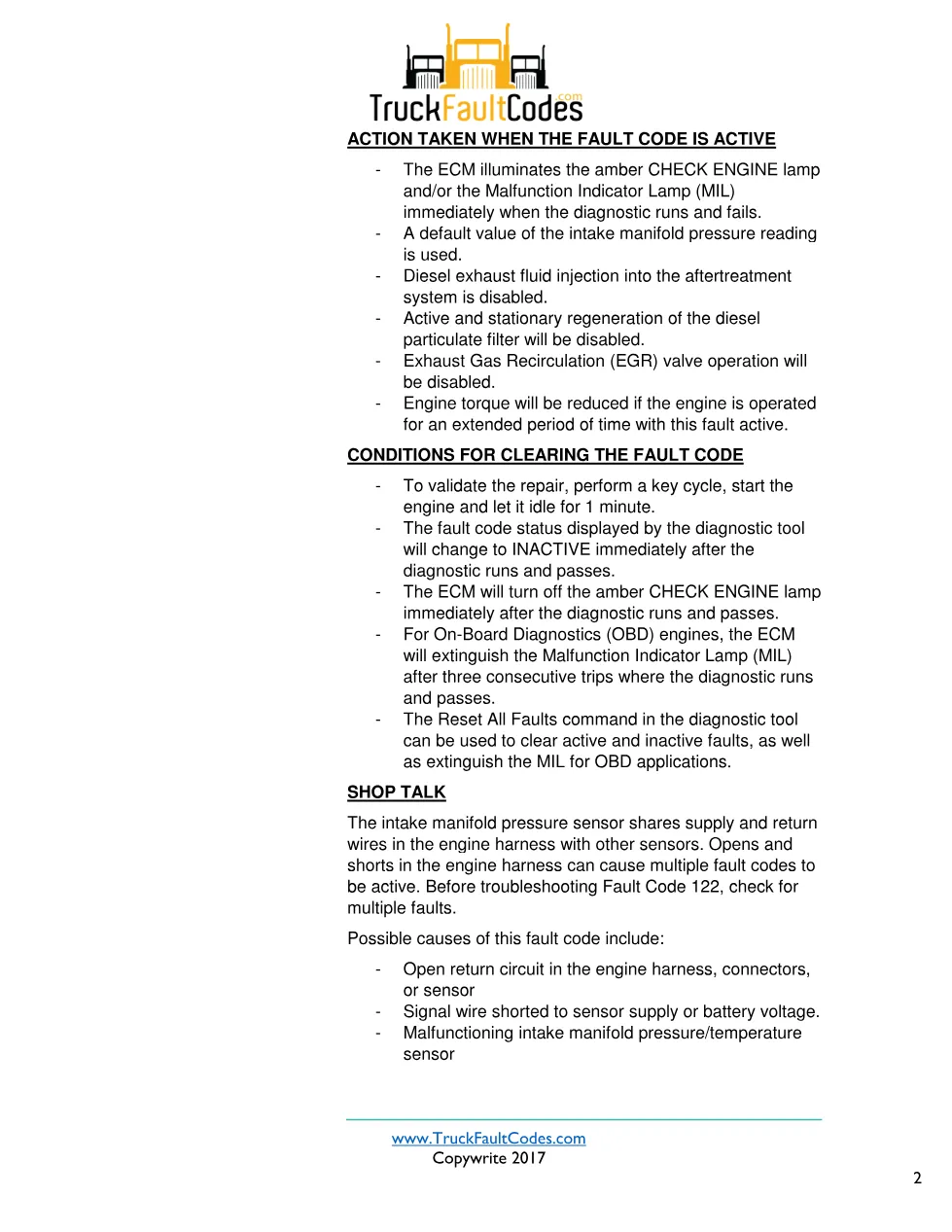 code 122 DTCs Troubleshooting Procedure — Intake – Guide - preview page 2 of 3