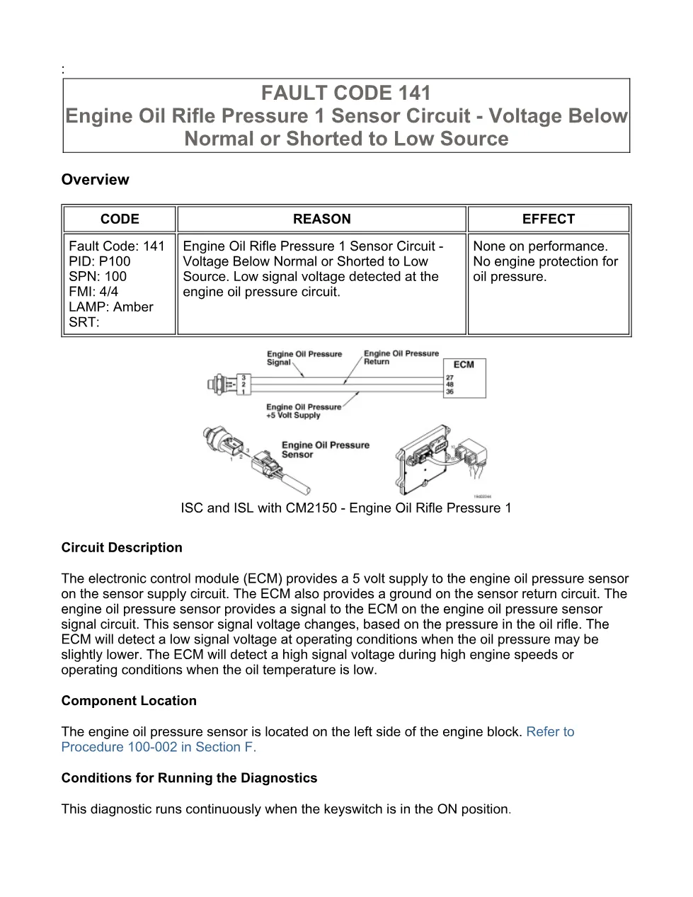 code 141 DTCs troubleshooting manual — Code 141.pdf - preview page 1 of 3