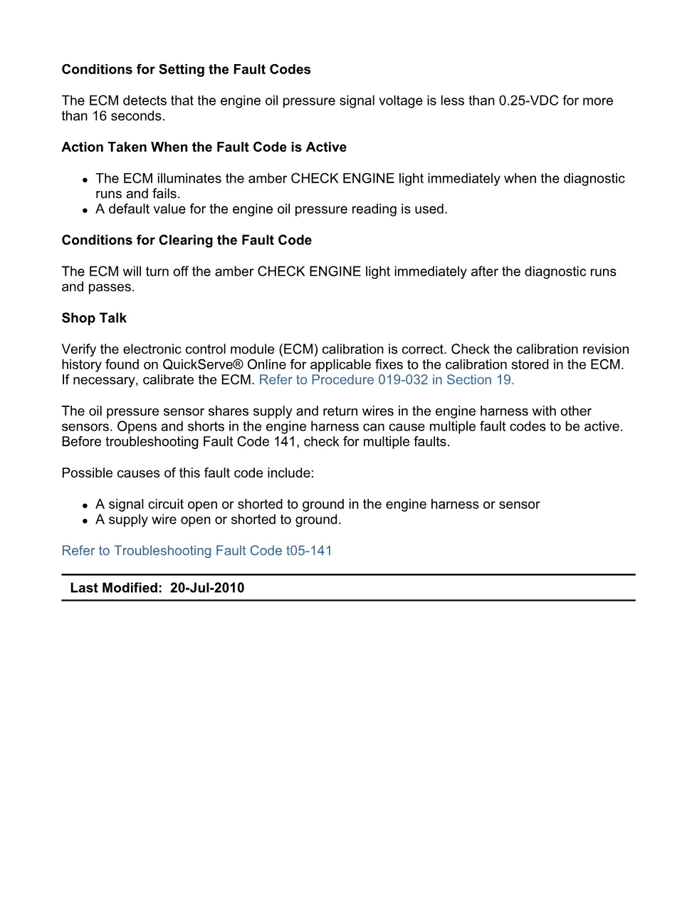 code 141 DTCs troubleshooting manual — Code 141.pdf - preview page 2 of 3