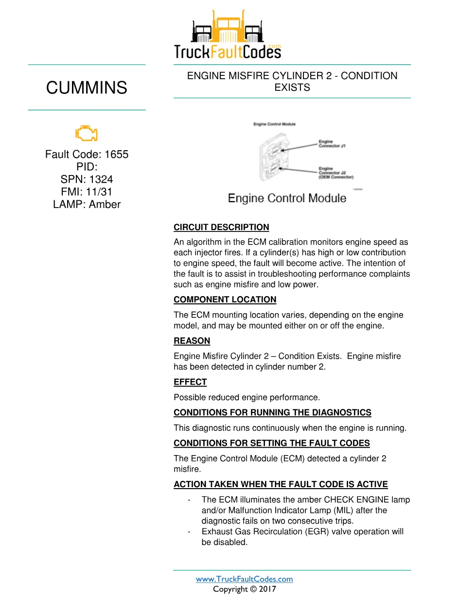 Code 1655 document — Fault Code 1655 — PDF, 5 - preview page 1 of 3