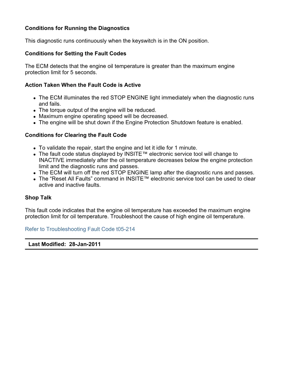 code 214 DTCs manual — Engine Oil Temperature (SPN 175, - preview page 2 of 5