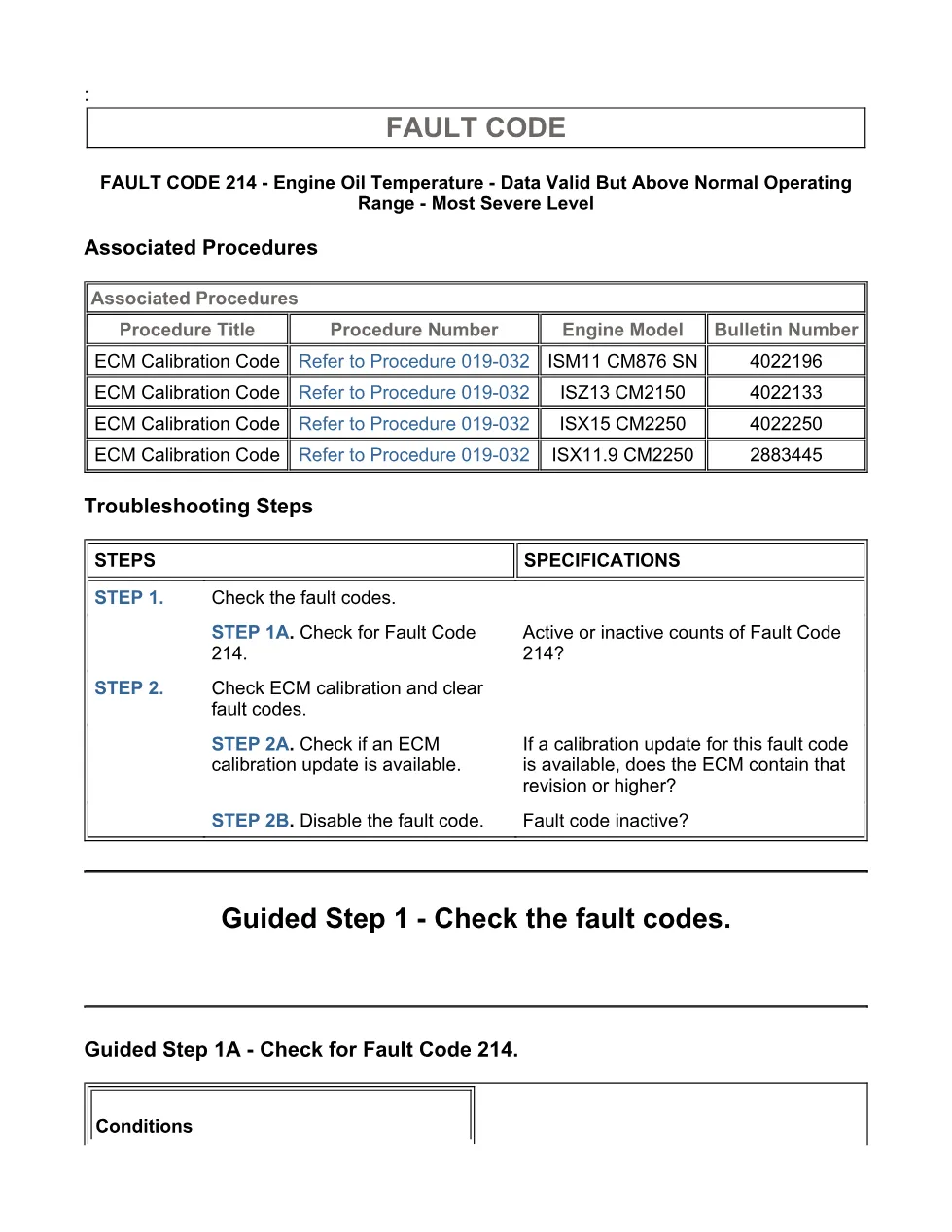 code 214 DTCs manual — Engine Oil Temperature (SPN 175, - page 3 is available after signing in