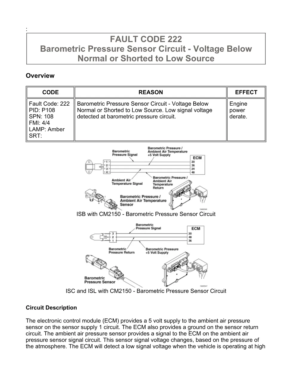 code 222 DTCs Troubleshooting Manual — Code 222 PDF, 15 - preview page 1 of 3