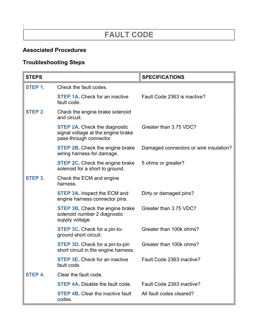 code 2363 DTCs troubleshooting manual — Engine Brake - page 3 is available after signing in