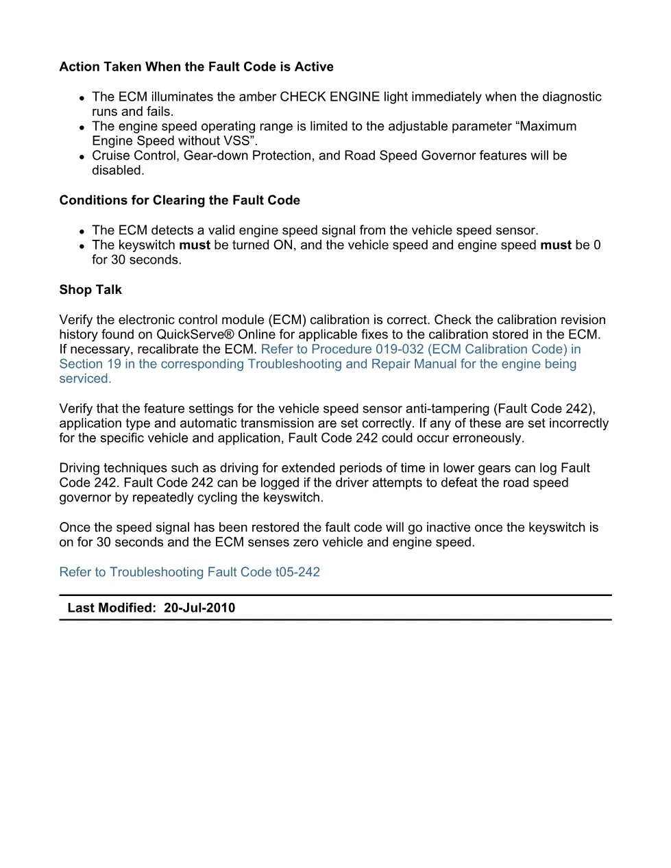 code 242 DTCs troubleshooting manual — Code 242.pdf - preview page 2 of 3