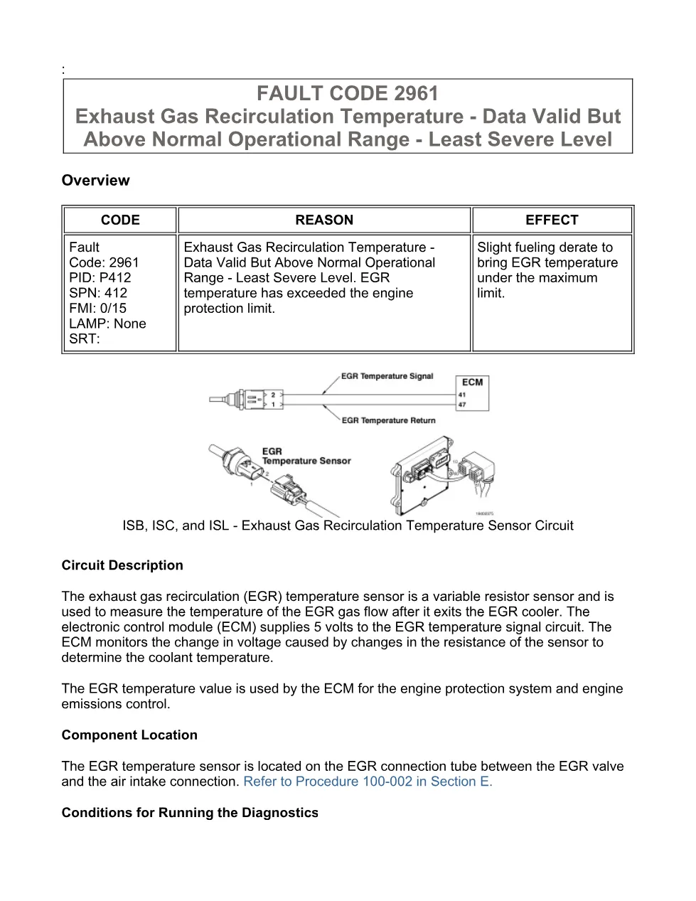 code 2961 DTCs diagnostic procedure — Code 2961 — PDF, - preview page 1 of 3