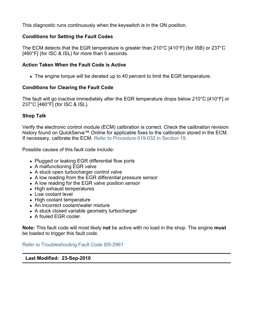 code 2961 DTCs diagnostic procedure — Code 2961 — PDF, - preview page 2 of 3