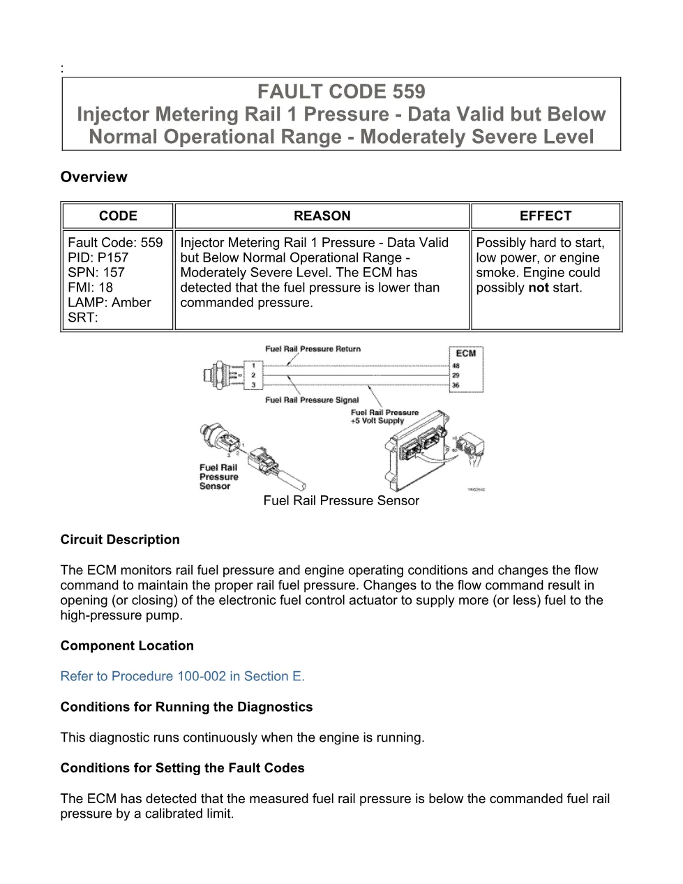 code 559 DTCs troubleshooting manual — Fault Code - preview page 2 of 3