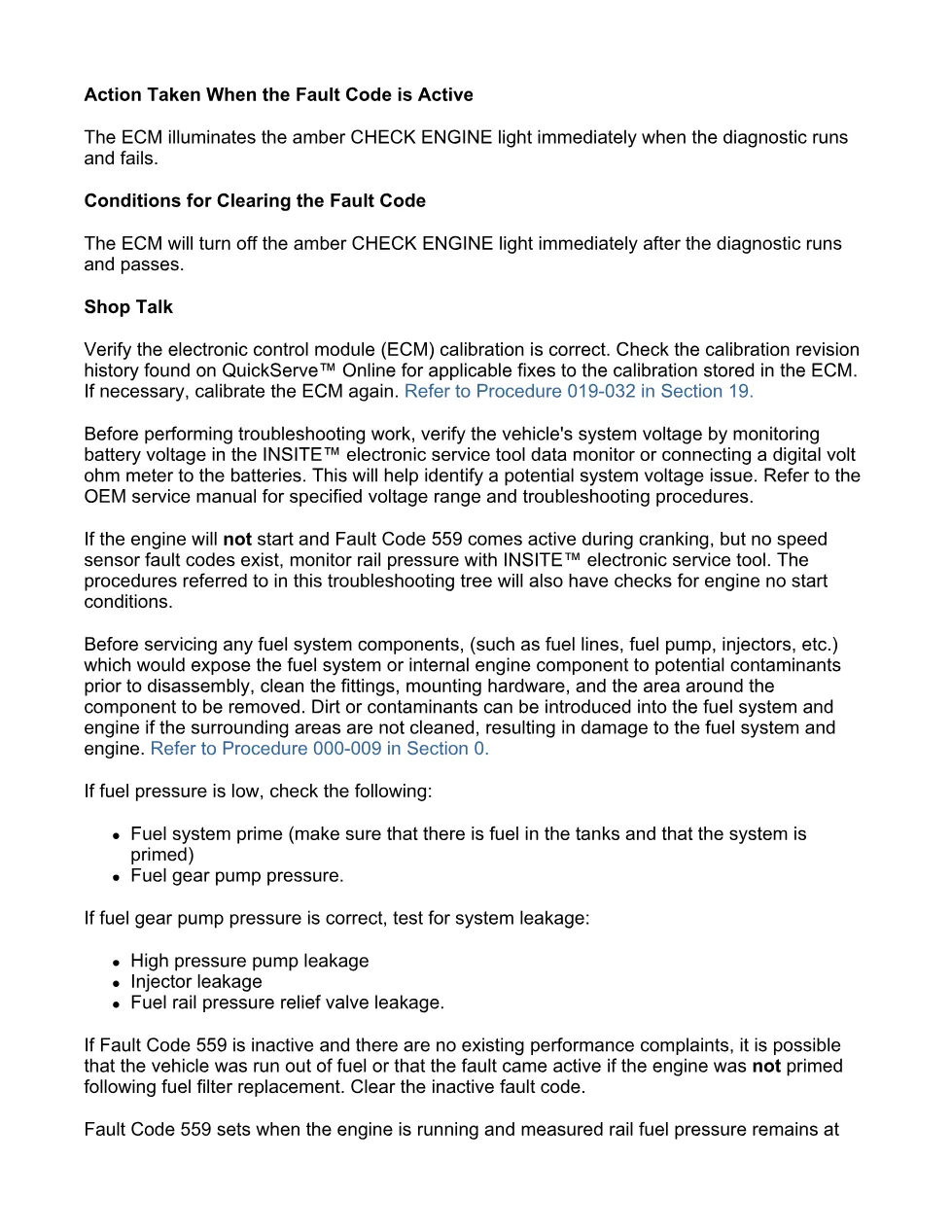 code 559 DTCs troubleshooting manual — Fault Code - page 3 is available after signing in