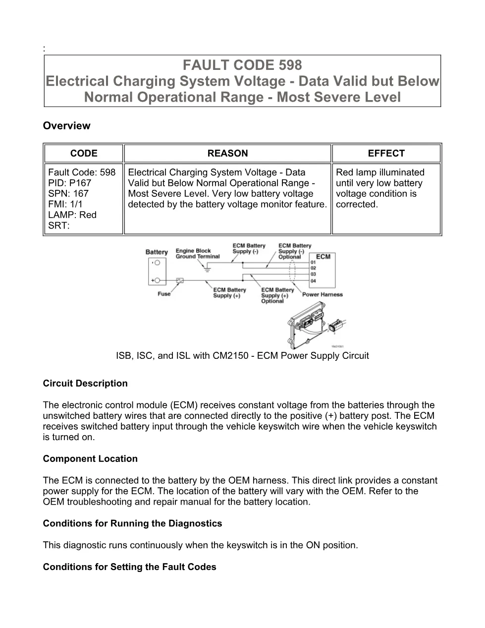 code 598 DTCs Troubleshooting Manual — Code 598 — PDF, - preview page 1 of 3