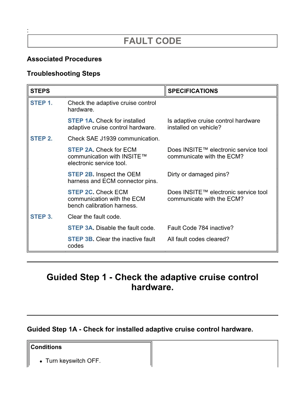 code 784 DTCs Troubleshooting Manual — Adaptive Cruise - page 3 is available after signing in