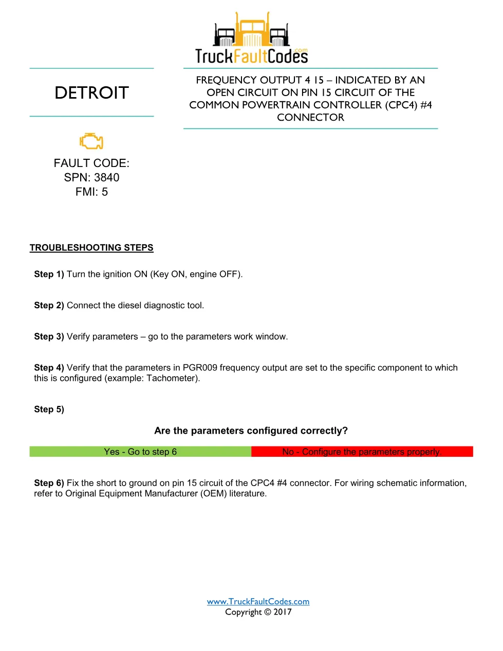 CPC4 frequency output circuit — SPN 3480 FMI 5 — Detroit DD - page 1 is available after signing in