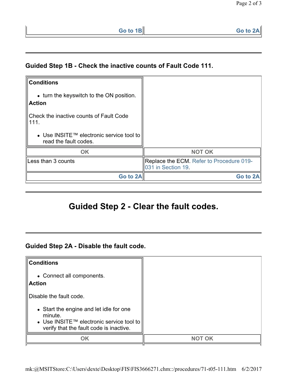 Cummins 111 ECM test ? fault code 111 ECM microprocessor – Guide - preview page 2 of 3