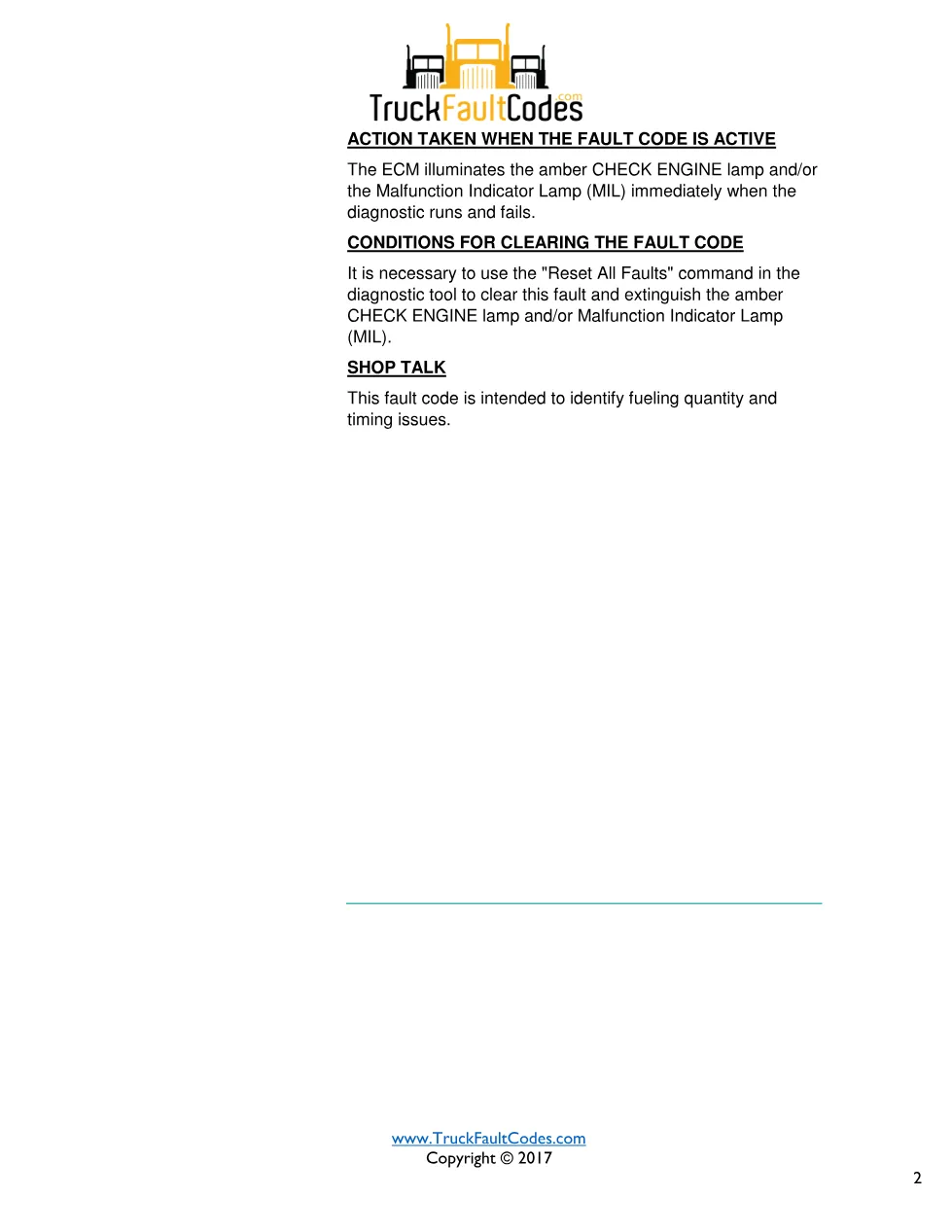 Cummins 1143 fault code troubleshooting manual — ISB6.7 CM2350 - preview page 2 of 3