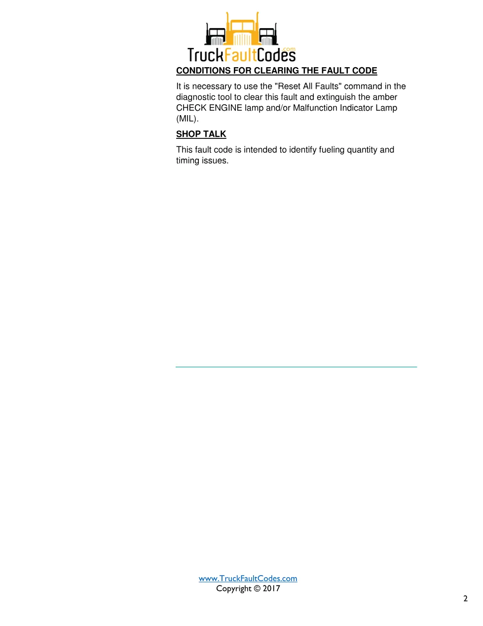 Cummins 1144 troubleshooting DTCs — Fault Code 1144 — PDF, 7 pages - preview page 2 of 3
