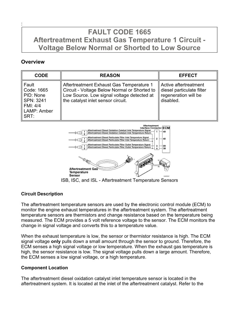 Cummins 1665 fault code troubleshooting manual — Fault Code 1665 - preview page 1 of 3