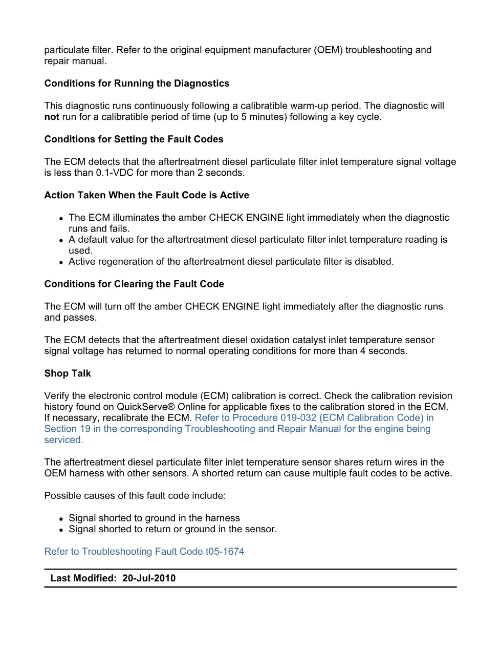 Cummins 1674 troubleshooting manual — Fault Code 1674 — PDF, 12 - preview page 2 of 3