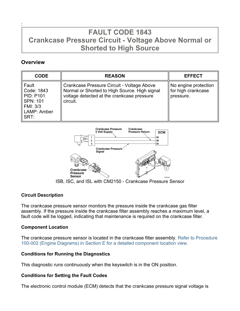 Cummins 1843 fault troubleshooting manual — Code 1843.pdf — PDF, - preview page 1 of 3