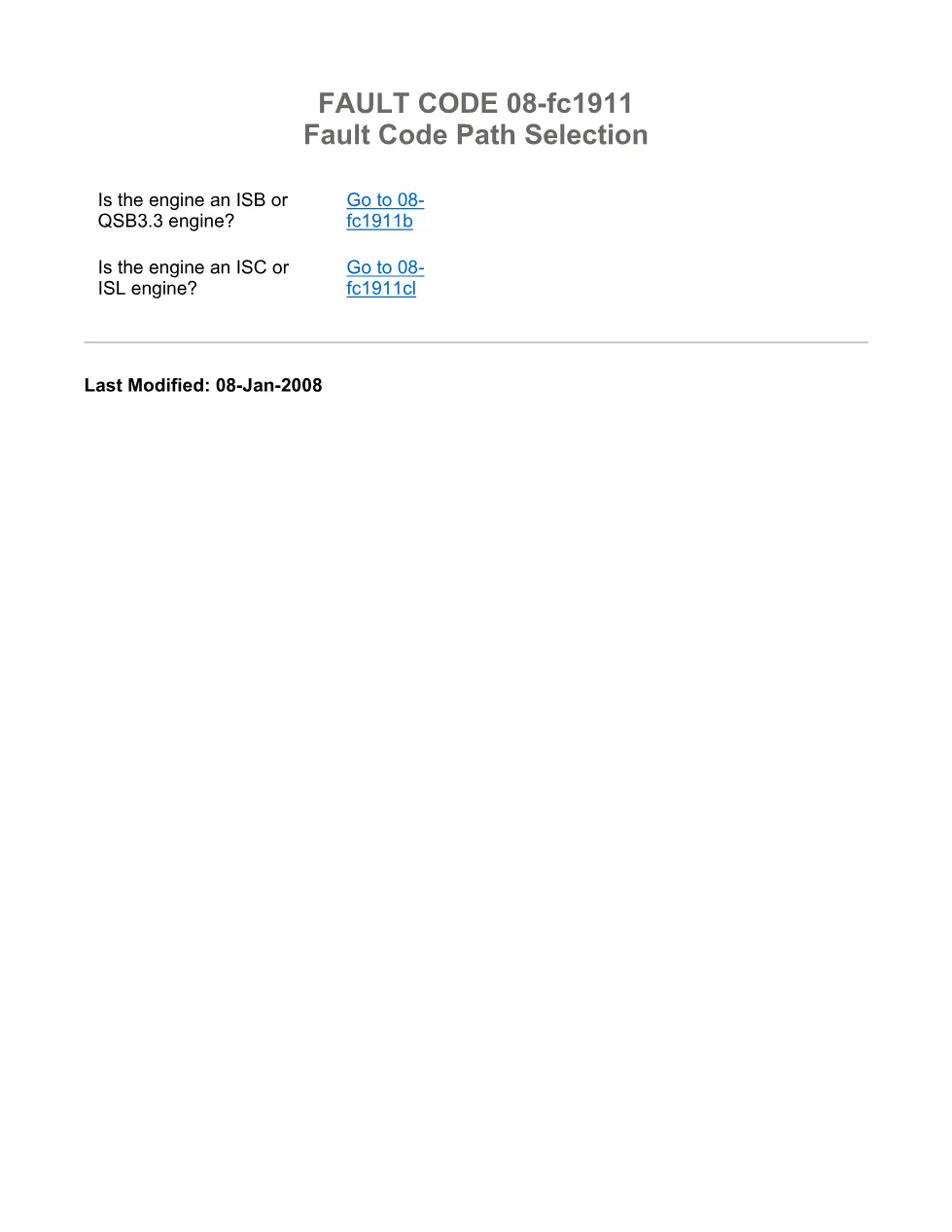 Cummins 1911 fault code troubleshooting manual — 08-fc1911 — PDF, - preview page 1 of 3