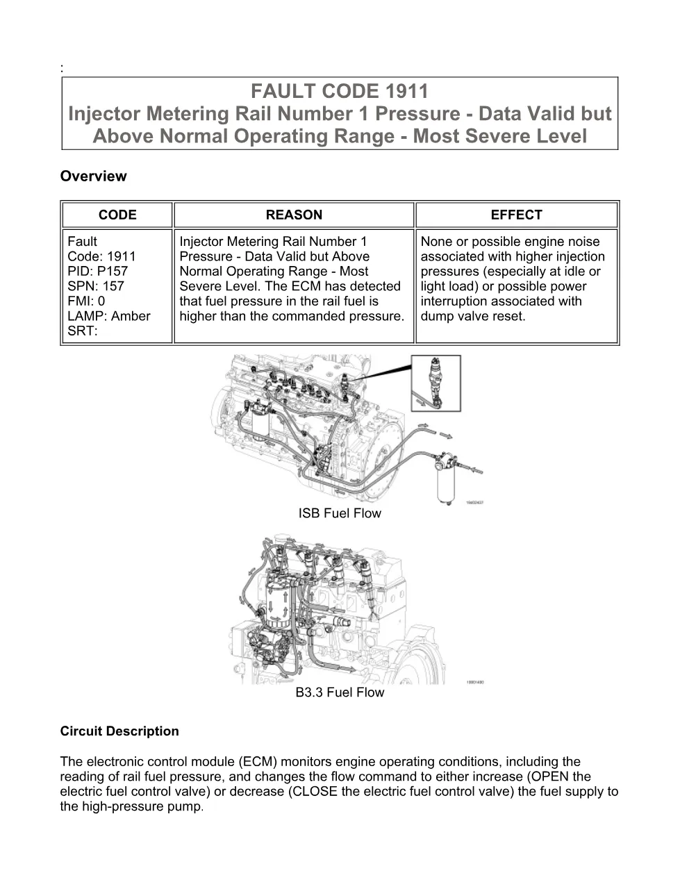 Cummins 1911 fault code troubleshooting manual — 08-fc1911 — PDF, - preview page 2 of 3
